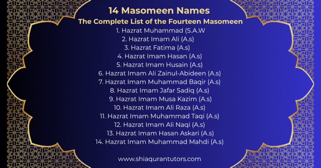14 Masomeen names list