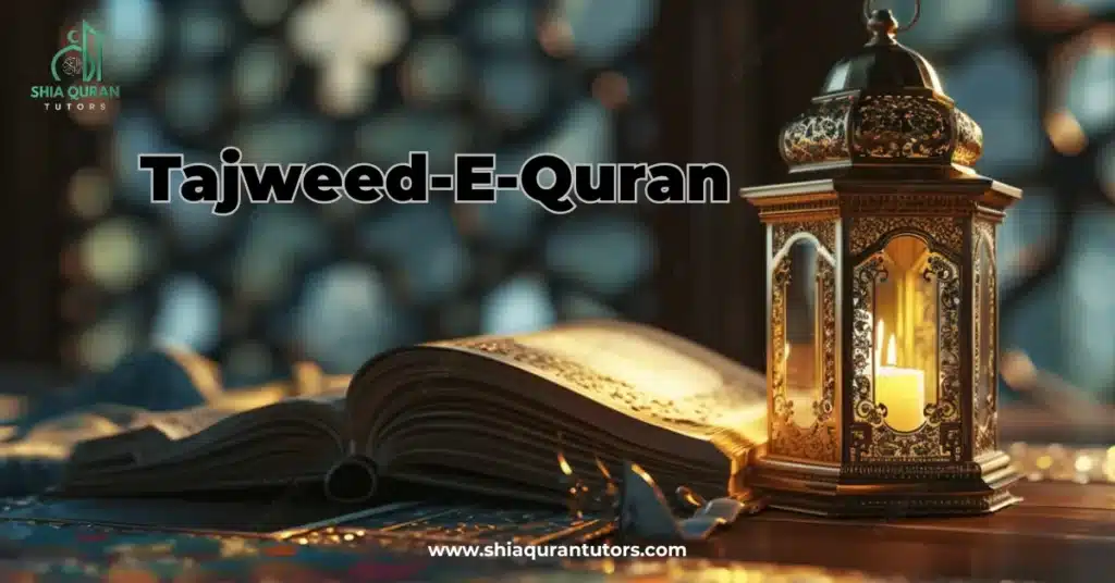 Student reading the Quran with Tajweed rules for proper pronunciation