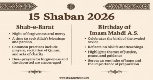 15 Shaban 2026 Shab-e-Barat and Wiladat Imam Mahdi AS night of forgiveness and blessings