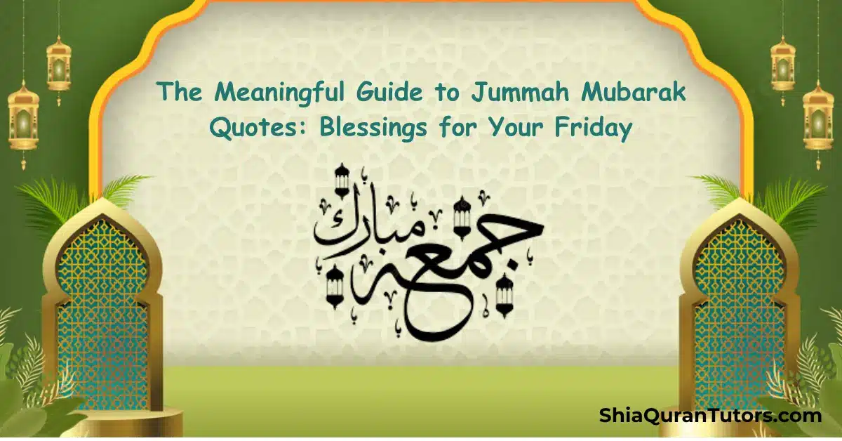 Blessed Jumma Mubarak Quotes: Heartfelt Friday Greetings 4 Top-down view of a prayer mat and a cup of tea with a card featuring meaningful Jumma Mubarak quotes and floral decorations.