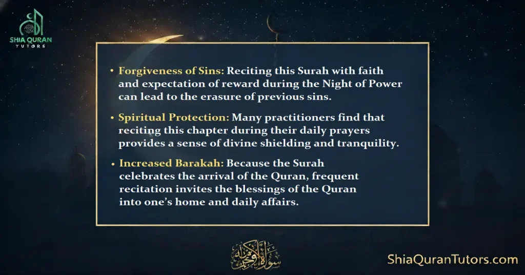 A peaceful evening sky with a crescent moon illustrating the spiritual benefits of Surah Qadr.
