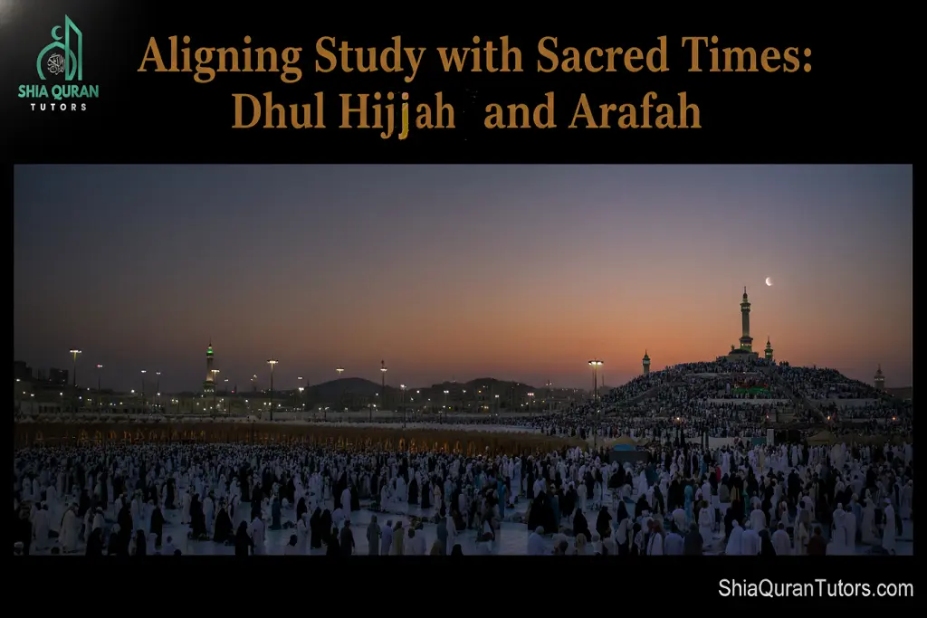 A digital planner showing an organized calendar layout dedicated to optimizing spiritual routines during the sacred days of Dhul Hijjah and Arafah.