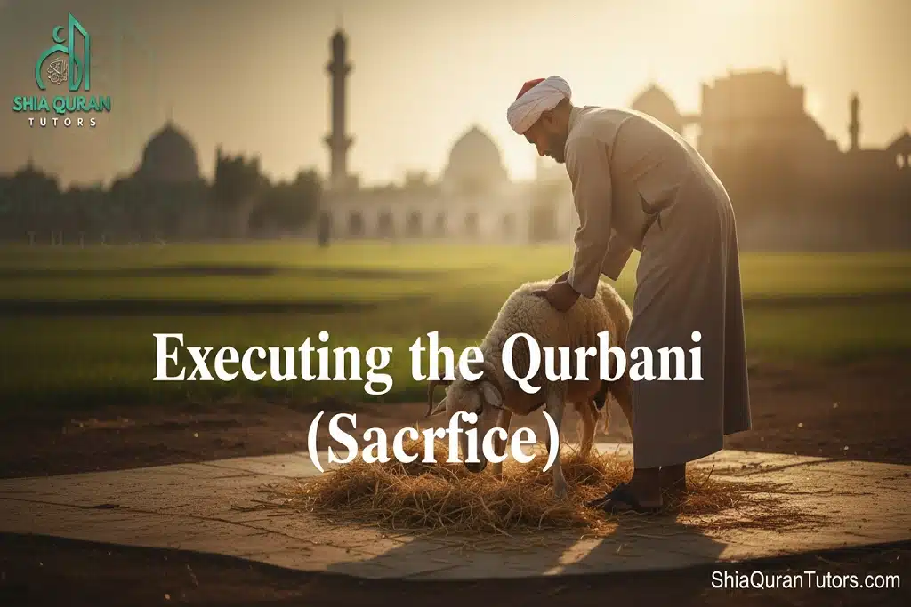 Executing the Qurbani sacrifice ritual