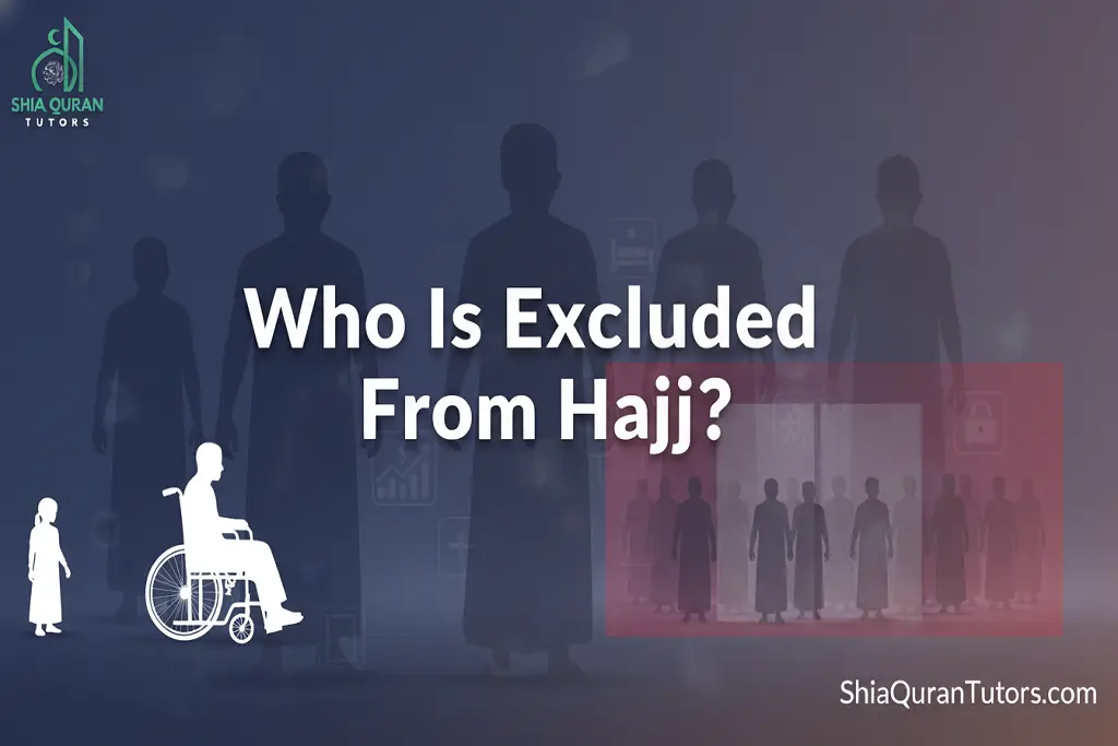 An informative graphic detailing the health and financial prerequisites for those asking Who Is Excluded From Hajj.