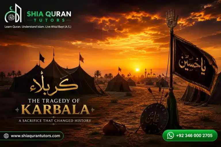 Muharram 2026 Date: When Is 1 Muharram and Ashura 2026? Complete Shia Guide 2 Symbolic Karbala desert scene with tents, alam, golden sunset, and Muharram atmosphere